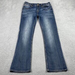 Rock & Roll Cowgirl Riding Jeans Womens 30x32 (Fits 31x31) Blue Bootcut Stretch